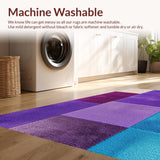 Ultra Soft Area Rug, Non Slip, Stain Resistant, Washable Area Rugs for Living Room, Bedroom, Trendy Purple Blue Living Room Washable Rug(Purple)