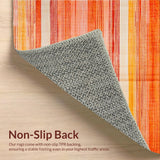 Ultra Soft Area Rug, Non Slip, Stain Resistant, Washable Area Rugs for Living Room, Bedroom, Modern Striped Geometry in Bright Tones(Orange)