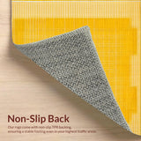 Ultra Soft Area Rug, Non Slip, Stain Resistant, Washable Area Rugs for Living Room, Bedroom, Warm Fluffy Retro Fusion(Yellow)