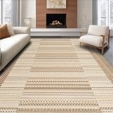 Ultra Soft Area Rug, Non Slip, Stain Resistant, Washable Area Rugs for Living Room, Bedroom, Vintage-Inspired Earthy Scallop Pattern(Beige)