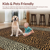 Ultra Soft Area Rug, Non Slip, Stain Resistant, Washable Area Rugs for Living Room, Bedroom, Elegant Warm Toned Animal Design(Brown)