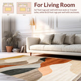 Ultra Soft Area Rug, Non Slip, Stain Resistant, Washable Area Rugs for Living Room, Bedroom, Elegant Vintage Gradient Aesthetic(Beige)