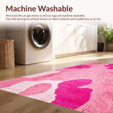 Ultra Soft Area Rug, Non Slip, Stain Resistant, Washable Area Rugs for Living Room, Bedroom, Elegant Soft Dreamy Atmosphere(Pink)