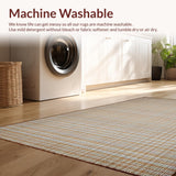 Ultra Soft Area Rug, Non Slip, Stain Resistant, Washable Area Rugs for Living Room, Bedroom, Sophisticated Shabby Chic Trellis(Beige)