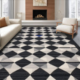 Ultra Soft Area Rug, Non Slip, Stain Resistant, Washable Area Rugs for Living Room, Bedroom, Elegant Abstract Patterned Entrance Mat(Black)