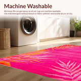 Ultra Soft Area Rug, Non Slip, Stain Resistant, Washable Area Rugs for Living Room, Bedroom, Trendy Eye-Catching Tiger Motif(Pink)