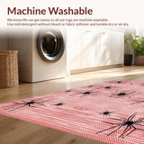 Ultra Soft Area Rug, Non Slip, Stain Resistant, Washable Area Rugs for Living Room, Bedroom, Sophisticated Symmetrical Spider Theme(Red)