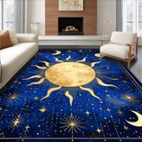 Ultra Soft Area Rug, Non Slip, Stain Resistant, Washable Area Rugs for Living Room, Bedroom, Stellar Dreamy Moonlit Pattern(Blue)