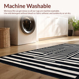 Ultra Soft Area Rug, Non Slip, Stain Resistant, Washable Area Rugs for Living Room, Bedroom, Elegant Modernist Animal Print Design(Black)