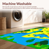 Ultra Soft Area Rug, Non Slip, Stain Resistant, Washable Area Rugs for Living Room, Bedroom, Colorful Volcano Road Map Design(Yellow)
