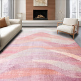 Ultra Soft Area Rug, Non Slip, Stain Resistant, Washable Area Rugs for Living Room, Bedroom, Coquette Bow Accent Rug with Graceful Contour Lines and Art Deco Detailing(Pink)