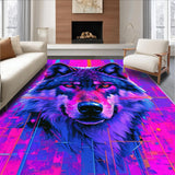 Ultra Soft Area Rug, Non Slip, Stain Resistant, Washable Area Rugs for Living Room, Bedroom, Vibrant Wildlife Art Deco Style(Purple)