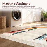 Ultra Soft Area Rug, Non Slip, Stain Resistant, Washable Area Rugs for Living Room, Bedroom, Serene Minimalist Ombre Effect(Beige)