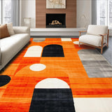 Ultra Soft Area Rug, Non Slip, Stain Resistant, Washable Area Rugs for Living Room, Bedroom, Chic Mid-Century Modern Artistry(Orange)
