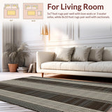Ultra Soft Area Rug, Non Slip, Stain Resistant, Washable Area Rugs for Living Room, Bedroom, Contemporary Cozy Textured Welcome(Brown)