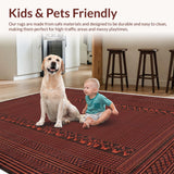 Ultra Soft Area Rug, Non Slip, Stain Resistant, Washable Area Rugs for Living Room, Bedroom, Rustic Gingerbread Braided Farmhouse Entryway Rug(Beige)