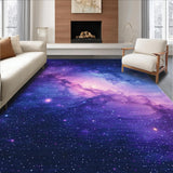 Ultra Soft Area Rug, Non Slip, Stain Resistant, Washable Area Rugs for Living Room, Bedroom, Striking Starfield Visual Experience(Purple)