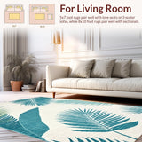 Ultra Soft Area Rug, Non Slip, Stain Resistant, Washable Area Rugs for Living Room, Bedroom, Fresh Ivory with Tropical Elements(White)