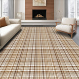 Ultra Soft Area Rug, Non Slip, Stain Resistant, Washable Area Rugs for Living Room, Bedroom, Sophisticated Abstract Square Layout(Brown)