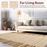 Ultra Soft Area Rug, Non Slip, Stain Resistant, Washable Area Rugs for Living Room, Bedroom, Simple Warm Beige Aesthetic(Beige)
