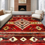 Ultra Soft Area Rug, Non Slip, Stain Resistant, Washable Area Rugs for Living Room, Bedroom, Striking Distressed Rustic Elements(Red)