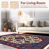 Ultra Soft Area Rug, Non Slip, Stain Resistant, Washable Area Rugs for Living Room, Bedroom, Vintage Moss Living Room Low Pile Rug(White)