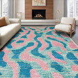 Ultra Soft Area Rug, Non Slip, Stain Resistant, Washable Area Rugs for Living Room, Bedroom, Abstract Animal-Inspired Design(Blue)