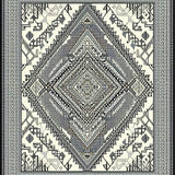 Ultra Soft Area Rug, Non Slip, Stain Resistant, Washable Area Rugs for Living Room, Bedroom, Rustic Monochrome Ogee Design(Gray)