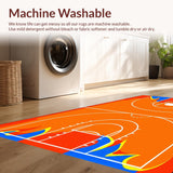 Ultra Soft Area Rug, Non Slip, Stain Resistant, Washable Area Rugs for Living Room, Bedroom, Contemporary Basketball Graphic Design(Red)