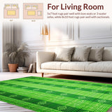 Ultra Soft Area Rug, Non Slip, Stain Resistant, Washable Area Rugs for Living Room, Bedroom, Green Neutral Dining Room Pet-Friendly Low Maintenance Rug(Green)