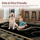 Ultra Soft Area Rug, Non Slip, Stain Resistant, Washable Area Rugs for Living Room, Bedroom, Gothic Celestial Snake Motif(Black)