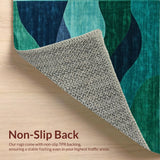 Ultra Soft Area Rug, Non Slip, Stain Resistant, Washable Area Rugs for Living Room, Bedroom, Bold Artistic Shape Play(Blue)
