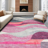 Ultra Soft Area Rug, Non Slip, Stain Resistant, Washable Area Rugs for Living Room, Bedroom, Contemporary Soft Abstract Waves(Gray)