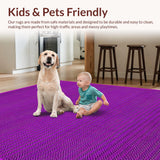 Ultra Soft Area Rug, Non Slip, Stain Resistant, Washable Area Rugs for Living Room, Bedroom, Bold Geometric Patterned Aesthetic(Purple)