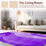 Ultra Soft Area Rug, Non Slip, Stain Resistant, Washable Area Rugs for Living Room, Bedroom, Chic Artistic Abstract Waves(Purple)