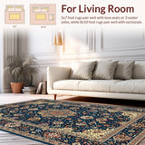 Rustic Blue Brown Geometric Motif(Blue)