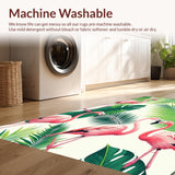 Ultra Soft Area Rug, Non Slip, Stain Resistant, Washable Area Rugs for Living Room, Bedroom, Chic Coastal Flamingo Print Style(White)