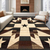 Ultra Soft Area Rug, Non Slip, Stain Resistant, Washable Area Rugs for Living Room, Bedroom, Americana Inspired Earthy Tones(Beige)