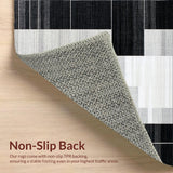 Ultra Soft Area Rug, Non Slip, Stain Resistant, Washable Area Rugs for Living Room, Bedroom, Contemporary Textured Circular Canvas(Gray)