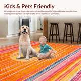 Ultra Soft Area Rug, Non Slip, Stain Resistant, Washable Area Rugs for Living Room, Bedroom, Lively Bright Spectrum Visual Delight(Orange)