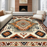 Ultra Soft Area Rug, Non Slip, Stain Resistant, Washable Area Rugs for Living Room, Bedroom, Rustic Warm Toned Patterned Beauty(Brown)