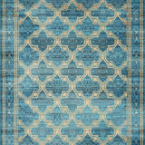 Ultra Soft Area Rug, Non Slip, Stain Resistant, Washable Area Rugs for Living Room, Bedroom, Elegant Oceanic Distressed Motif(Blue)