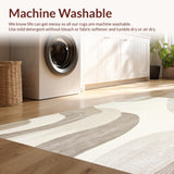 Artisan Weave Area Ivory & Beige Abstract Swirls Design(Beige)