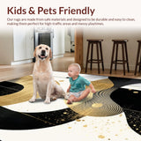 Ultra Soft Area Rug, Non Slip, Stain Resistant, Washable Area Rugs for Living Room, Bedroom, Contemporary Luxe Abstract Geometry(Gold)