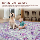 Ultra Soft Area Rug, Non Slip, Stain Resistant, Washable Area Rugs for Living Room, Bedroom, Rustic Textured Transitional Style(Gray)