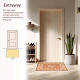 Ultra Soft Area Rug, Non Slip, Stain Resistant, Washable Area Rugs for Living Room, Bedroom, Hand-Woven Artisanal Bedroom Meditation Space Carpet(Orange)
