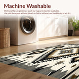 Ultra Soft Area Rug, Non Slip, Stain Resistant, Washable Area Rugs for Living Room, Bedroom, Southwest Spirit Aztec Inspired Geometric Area Native Motif(Beige)