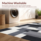 Ultra Soft Area Rug, Non Slip, Stain Resistant, Washable Area Rugs for Living Room, Bedroom, Rustic Minimalist Textured Design(Gray)