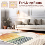 Ultra Soft Area Rug, Non Slip, Stain Resistant, Washable Area Rugs for Living Room, Bedroom, Elegant Soft Pastel Waves(Yellow)