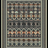 Ultra Soft Area Rug, Non Slip, Stain Resistant, Washable Area Rugs for Living Room, Bedroom, Rustic Trellis Motif with Soft Touch(Black)